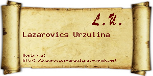 Lazarovics Urzulina névjegykártya